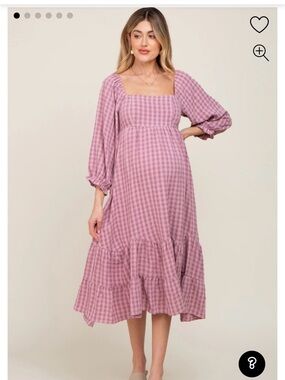 Pinkblush Maternity Pink Gingham Midi Dress